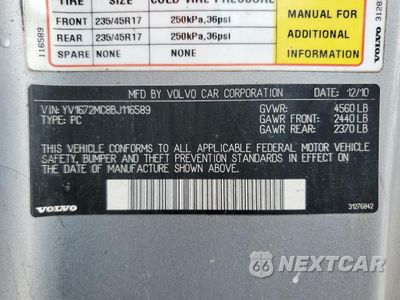 Zdjęcie 13 z 15 samochodu: 2011 VOLVO C70 T5 VIN:YV1672MC8BJ116589 - miniatura