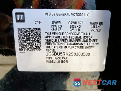 Zdjęcie 12 z 13 samochodu: 2025 CADILLAC CT5 SPORT VIN:1G6DU5RK2S0103580 - miniatura