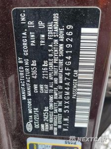 Zdjęcie 12 z 12 samochodu: 2015 KIA OPTIMA LX VIN:5XXGM4A74FG419269 - miniatura