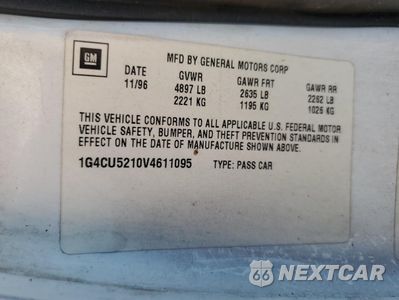 Zdjęcie 12 z 14 samochodu: 1997 BUICK PARK AVENUE ULTRA VIN:1G4CU5210V4611095 - miniatura