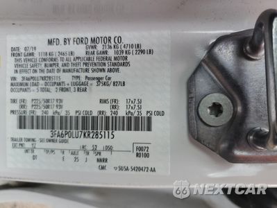 Zdjęcie 12 z 12 samochodu: 2019 FORD FUSION SE VIN:3FA6P0LU7KR285115 - miniatura