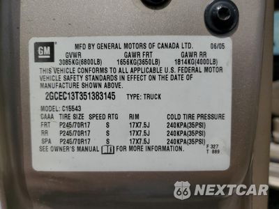 Zdjęcie 12 z 14 samochodu: 2005 CHEVROLET SILVERADO C1500 VIN:2GCEC13T351383145 - miniatura