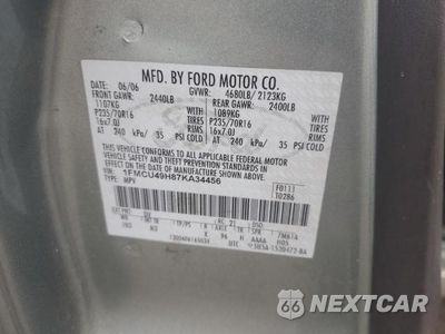 Zdjęcie 12 z 12 samochodu: 2007 FORD ESCAPE HEV VIN:1FMCU49H87KA34456 - miniatura