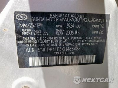 Zdjęcie 12 z 14 samochodu: 2019 HYUNDAI ELANTRA SEL VIN:5NPD84LF3KH483488 - miniatura