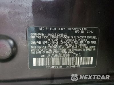 Zdjęcie 12 z 12 samochodu: 2013 SUBARU FORESTER 2.5X PREMIUM VIN:JF2SHADC8DH417046 - miniatura