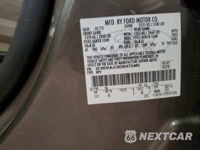 Zdjęcie 13 z 15 samochodu: 2013 FORD EDGE SEL VIN:2FMDK4JC8DBA72480 - miniatura