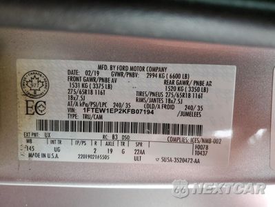 Zdjęcie 13 z 16 samochodu: 2019 FORD F150 SUPERCREW VIN:1FTEW1EP2KFB07194 - miniatura