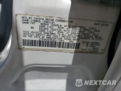 Zdjęcie 13 z 15 samochodu: 2003 TOYOTA RAV4 VIN:JTEGH20V630117595 - miniatura