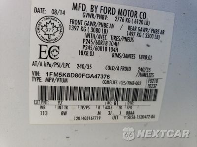 Zdjęcie 13 z 15 samochodu: 2015 FORD EXPLORER XLT VIN:1FM5K8D80FGA47376 - miniatura