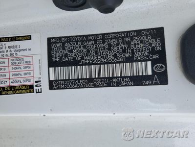 Zdjęcie 13 z 13 samochodu: 2011 LEXUS IS 350 VIN:JTHFE2C23B2506481 - miniatura