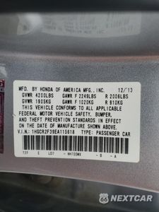Zdjęcie 12 z 12 samochodu: 2014 HONDA ACCORD LX VIN:1HGCR2F39EA115618 - miniatura