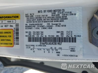 Zdjęcie 12 z 12 samochodu: 2018 FORD FUSION SE HYBRID VIN:3FA6P0LU0JR281907 - miniatura