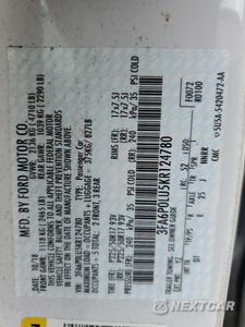 Zdjęcie 12 z 13 samochodu: 2019 FORD FUSION SE VIN:3FA6P0LU5KR124780 - miniatura