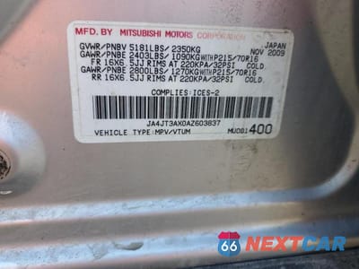 Zdjęcie 13 z 13 samochodu: 2010 MITSUBISHI OUTLANDER XLS VIN:JA4JT3AX0AZ603837 - miniatura