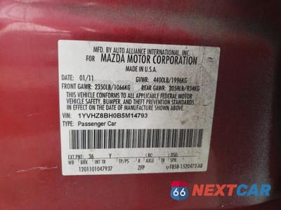 Zdjęcie 13 z 13 samochodu: 2011 MAZDA 6 I VIN:1YVHZ8BH0B5M14793 - miniatura