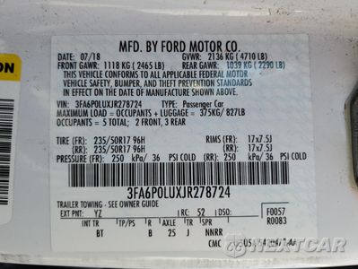 Zdjęcie 12 z 13 samochodu: 2018 FORD FUSION SE HYBRID VIN:3FA6P0LUXJR278724 - miniatura