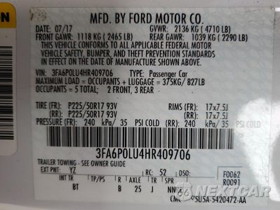 Zdjęcie 12 z 12 samochodu: 2017 FORD FUSION SE HYBRID VIN:3FA6P0LU4HR409706 - miniatura