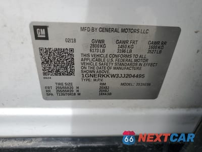 Zdjęcie 13 z 15 samochodu: 2018 CHEVROLET TRAVERSE PREMIER VIN:1GNERKKW3JJ204495 - miniatura