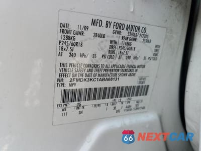 Zdjęcie 13 z 13 samochodu: 2010 FORD EDGE LIMITED VIN:2FMDK3KC1ABA68131 - miniatura