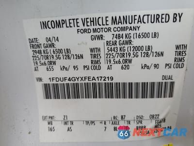 Zdjęcie 12 z 12 samochodu: 2015 FORD F450 SUPER DUTY VIN:1FDUF4GYXFEA17219 - miniatura