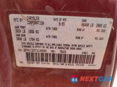 Zdjęcie 12 z 12 samochodu: 1996 DODGE RAM 1500 VIN:3B7HC13Z3TG109689 - miniatura