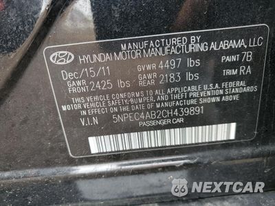 Zdjęcie 12 z 14 samochodu: 2012 HYUNDAI SONATA SE VIN:5NPEC4AB2CH439891 - miniatura