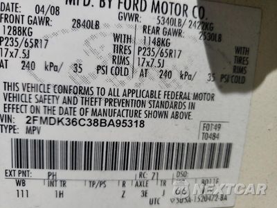 Zdjęcie 13 z 13 samochodu: 2008 FORD EDGE SE VIN:2FMDK36C38BA95318 - miniatura