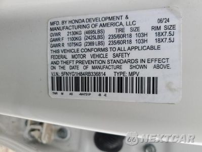 Zdjęcie 13 z 13 samochodu: 2024 HONDA PILOT ELITE VIN:5FNYG1H84RB031538 - miniatura