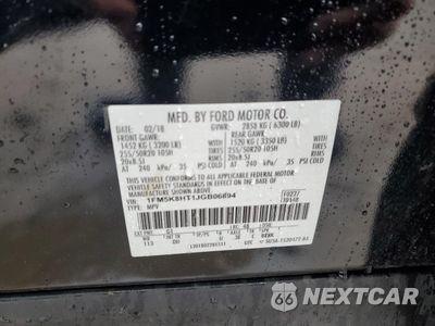 Zdjęcie 14 z 14 samochodu: 2018 FORD EXPLORER PLATINUM VIN:1FM5K8HT1JGB06894 - miniatura