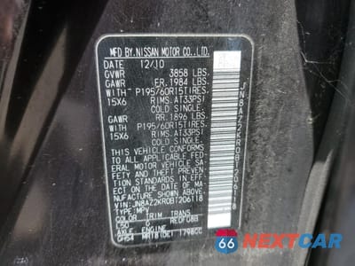 Zdjęcie 13 z 13 samochodu: 2011 NISSAN CUBE BASE VIN:JN8AZ2KR0BT206118 - miniatura