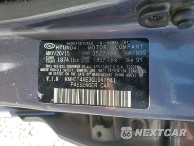 Zdjęcie 12 z 12 samochodu: 2016 HYUNDAI ACCENT SE VIN:KMHCT4AE3GU942841 - miniatura