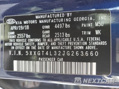 Zdjęcie 12 z 14 samochodu: 2018 KIA OPTIMA LX VIN:5XXGT4L32JG263660 - miniatura