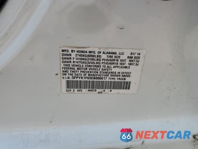 Zdjęcie 12 z 12 samochodu: 2014 HONDA RIDGELINE RTL-S VIN:5FPYK1F65EB006617 - miniatura