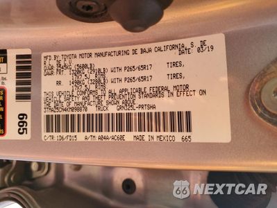 Zdjęcie 12 z 12 samochodu: 2019 TOYOTA TACOMA DOUBLE CAB VIN:3TMAZ5CN4KM098870 - miniatura