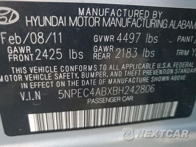 Zdjęcie 12 z 12 samochodu: 2011 HYUNDAI SONATA SE VIN:5NPEC4ABXBH242806 - miniatura