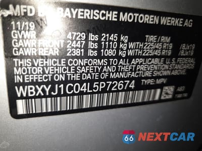 Zdjęcie 13 z 13 samochodu: 2020 BMW X2 XDRIVE28I VIN:WBXYJ1C04L5P72674 - miniatura