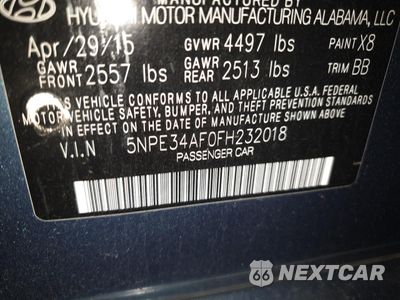 Zdjęcie 12 z 12 samochodu: 2015 HYUNDAI SONATA SPORT VIN:5NPE34AF0FH232018 - miniatura