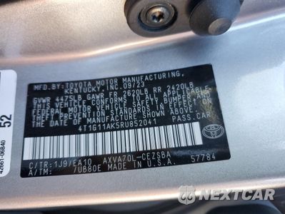 Zdjęcie 12 z 15 samochodu: 2024 TOYOTA CAMRY SE NIGHT SHADE VIN:4T1G11AK5RU852041 - miniatura