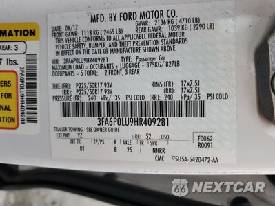 Zdjęcie 12 z 13 samochodu: 2017 FORD FUSION SE HYBRID VIN:3FA6P0LU9HR409281 - miniatura
