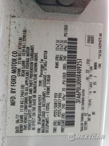 Zdjęcie 12 z 12 samochodu: 2017 FORD FUSION SE HYBRID VIN:3FA6P0LU0HR409251 - miniatura