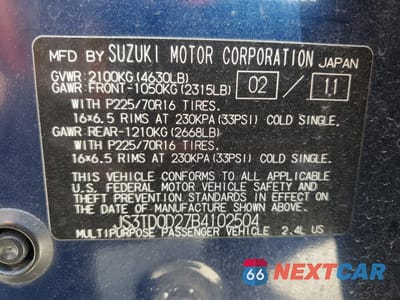 Zdjęcie 13 z 15 samochodu: 2011 SUZUKI GRAND VITARA PREMIUM VIN:JS3TD0D27B4102504 - miniatura
