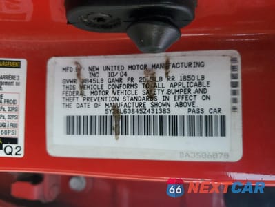 Zdjęcie 12 z 12 samochodu: 2005 PONTIAC VIBE VIN:5Y2SL63845Z431383 - miniatura