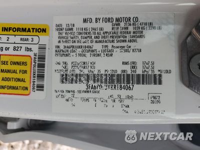Zdjęcie 12 z 12 samochodu: 2019 FORD FUSION SE VIN:3FA6P0LUXKR184067 - miniatura