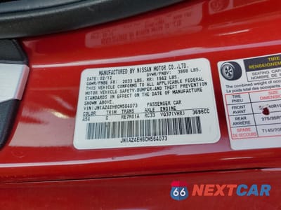 Zdjęcie 12 z 14 samochodu: 2012 NISSAN 370Z BASE VIN:JN1AZ4EH6CM564073 - miniatura