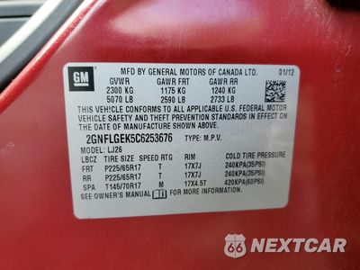 Zdjęcie 13 z 15 samochodu: 2012 CHEVROLET EQUINOX LTZ VIN:2GNFLGEK5C6253676 - miniatura