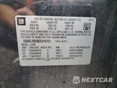 Zdjęcie 13 z 13 samochodu: 2012 GMC TERRAIN SLT VIN:2GKFLVE58C6316121 - miniatura