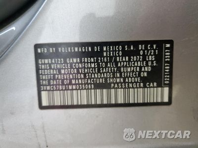 Zdjęcie 12 z 15 samochodu: 2021 VOLKSWAGEN JETTA S VIN:3VWC57BU1MM035069 - miniatura