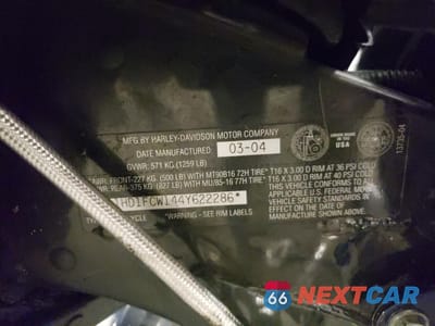 Zdjęcie 9 z 10 samochodu: 2004 HARLEY-DAVIDSON FLHTCUI VIN:1HD1FCW144Y622286 - miniatura