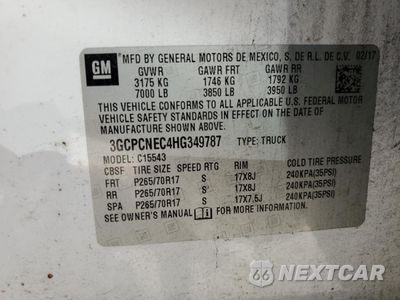Zdjęcie 12 z 12 samochodu: 2017 CHEVROLET SILVERADO C1500 VIN:3GCPCNEC4HG349787 - miniatura