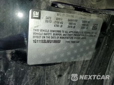 Zdjęcie 13 z 15 samochodu: 2014 CHEVROLET IMPALA LT VIN:1G1115SL6EU106600 - miniatura